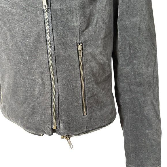 Vaute With Love Brooklyn Grey Moleskin Moto Coat Stars Vegan Handmade Women’s S - Picture 9 of 9